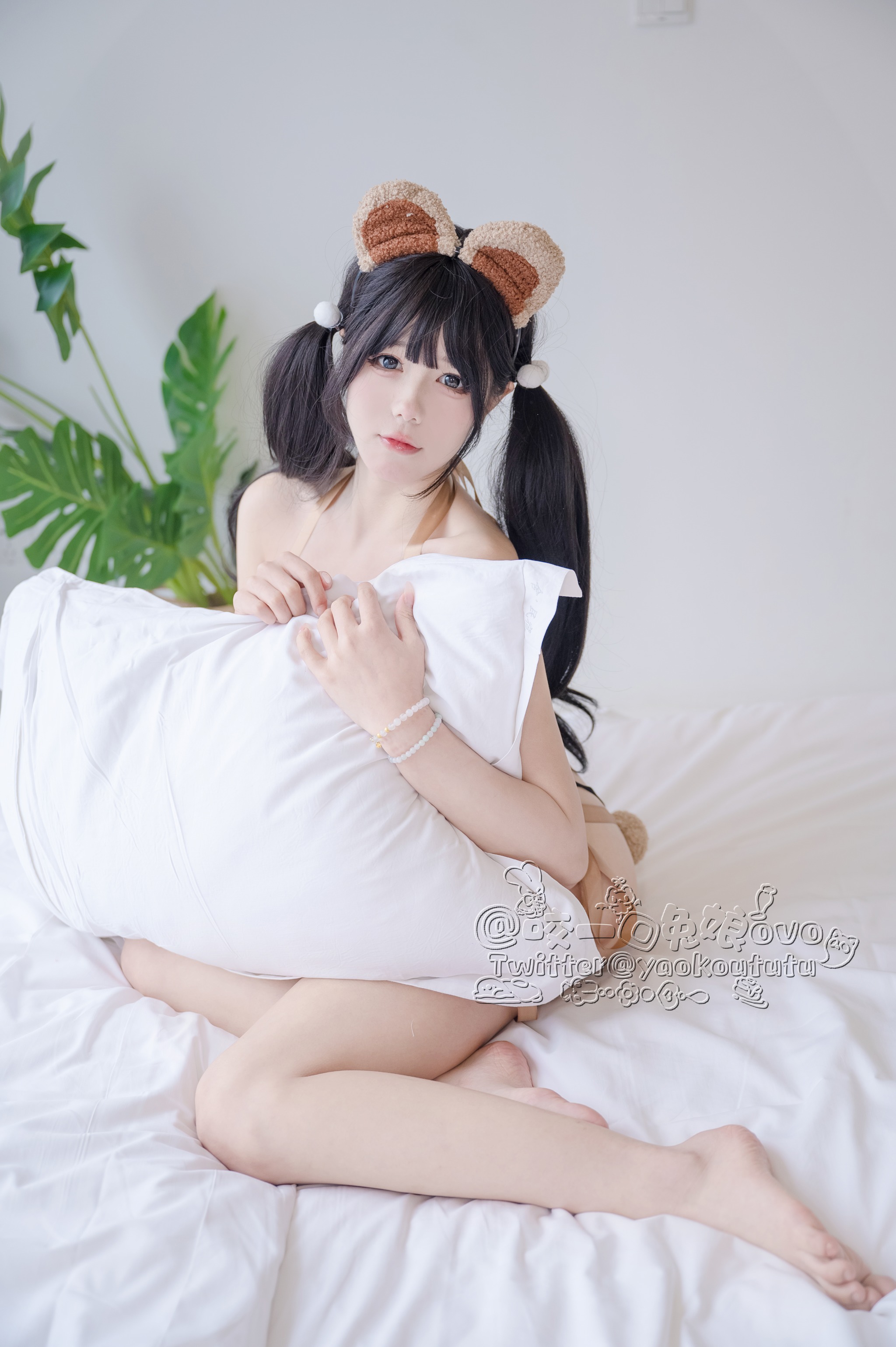 图片[1]-咬一口兔娘 – NO.010 (黏黏团子兔) 小熊睡衣 [60P]-XikXak